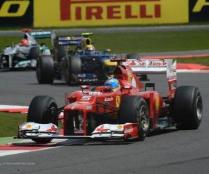 пазл Фернандо Алонсо - Ferrari - Grand Prixe Англии 2012, 2 место